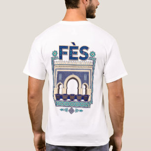 T-shirt Fès Marokko - architecturale illustratie