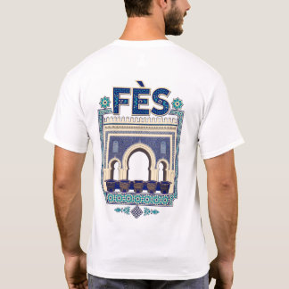 T-shirt Fès Marokko - architecturale illustratie