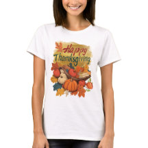 T-shirt fijne Thanksgiving gouden