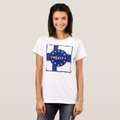 T-Shirt Finland Vlag EU-vlag (Voorkant volledig)