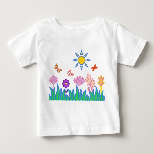 T shirt flores mariposas sol naturaleza Camiceta (Voorkant)