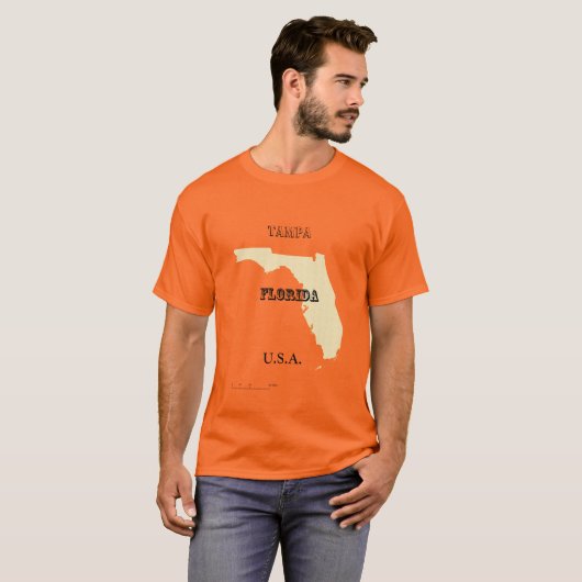 T-shirt - Florida Map met City (Voorkant volledig)