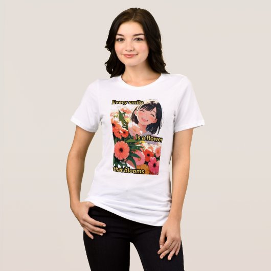 T-shirt Flowers & Smiles (Voorkant volledig)