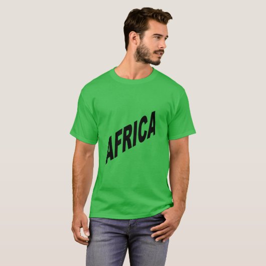 T-shirt foncé vert trèfle AFRIKA (Voorkant volledig)