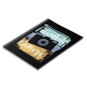 T-shirt fotograaf - camera met retro notitieboek (Linkerzijde)