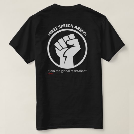 T-shirt "FREE SPEECH ARMY"  (Design achterkant)