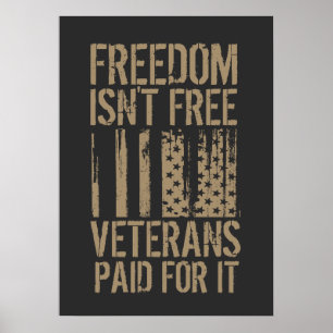 T-shirt Freedom Isn't Free, Veterans Paid For It Poster