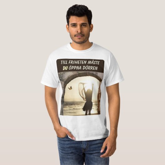 T-shirt — Frihetens dörr (Voorkant volledig)