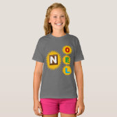 T-shirt fundamenteel grijs gerookt KERSTMIS ZON (Voorkant volledig)