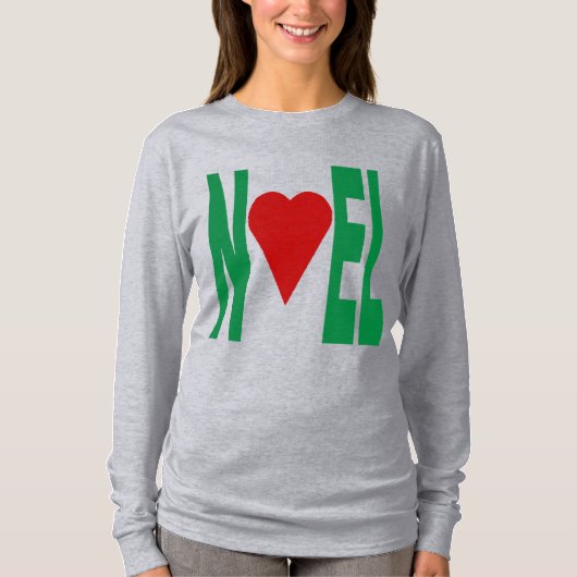 T-shirt fundamenteel grijs voor vrouwen KERSTMIS (Voorkant)