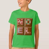 T-shirt fundamenteel groen boor Design KERSTMIS (Voorkant)