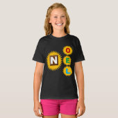 T-shirt fundamenteel zwart KERSTMIS ZON CHOCOLADE (Voorkant volledig)