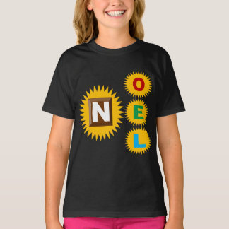 T-shirt fundamenteel zwart KERSTMIS ZON CHOCOLADE