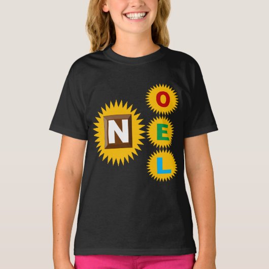 T-shirt fundamenteel zwart KERSTMIS ZON CHOCOLADE (Voorkant)