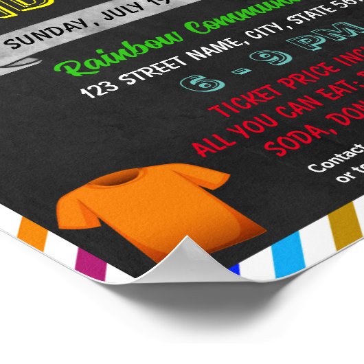 T-shirt Fundraiser event sjabloon Poster (Hoek)