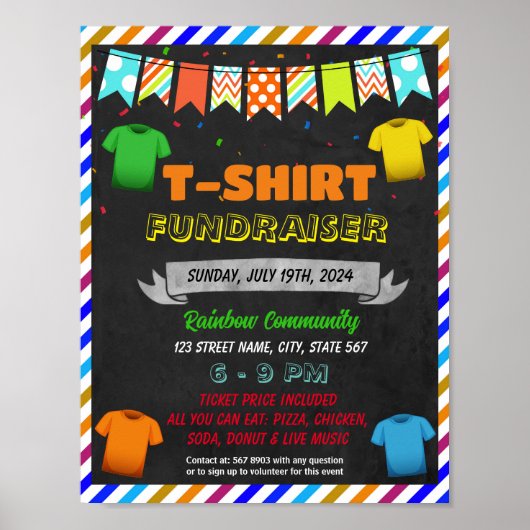 T-shirt Fundraiser event sjabloon Poster (Voorkant)