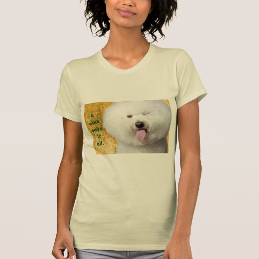 T-shirt Funny Dog Print A Wink zegt het allemaal (Voorkant)