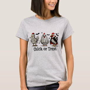 T-shirt Funny Halloween Chicken Chick or Treat