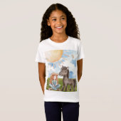 T-Shirt für Kids mit Mädchen und Pony  (Voorkant volledig)
