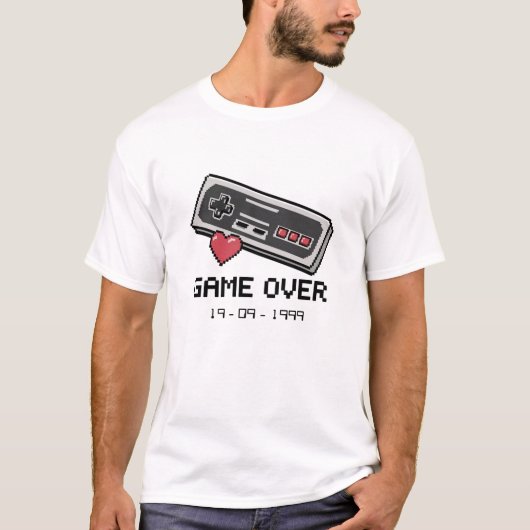 T-shirt 'Game Over' voor een huwelijk (Voorkant)