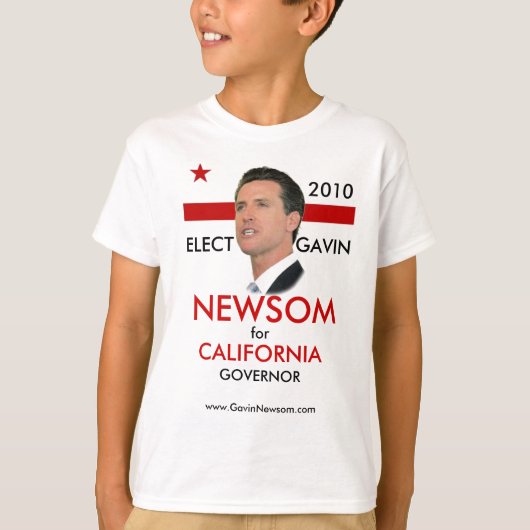 t-shirt Gavin Newsom 2010 (Voorkant)