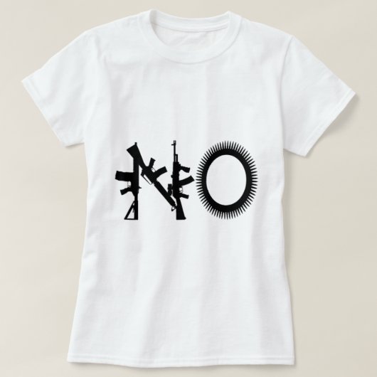 T-shirt 'Geen oorlogswapens' (Design voorkant)