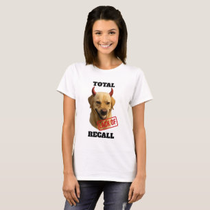 T-shirt 'GEHEUGENVERLIES' met gele Labrador