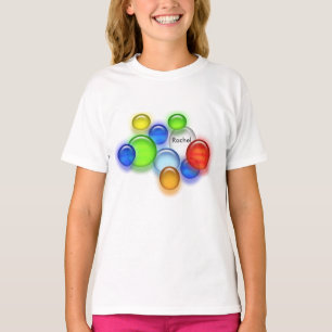 T-shirt - gekleurde bubbels met naam