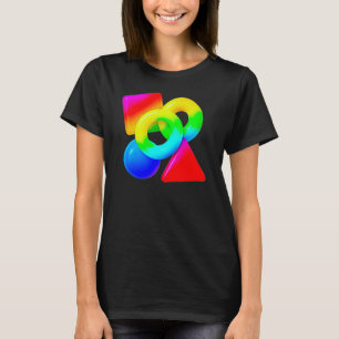 T-shirt, gemengd met geometrische kleurvormen. t-shirt