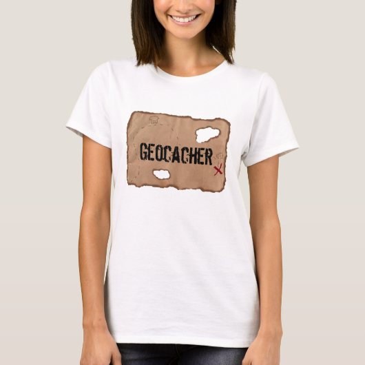 T-Shirt: Geocacher (schatkistkaart) T-shirt (Voorkant)