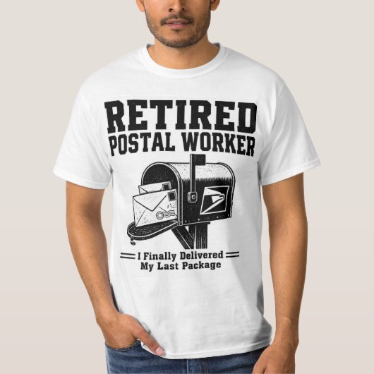 T-Shirt Gepensioneerde Postbode - Eindelijk Afgele (Voorkant)
