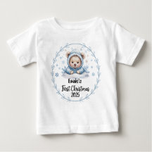 T-shirt-gepersonaliseerde Baby Eerste Kerstdag 202