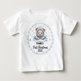 T-shirt-gepersonaliseerde Baby Eerste Kerstdag 202