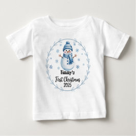 T-shirt gepersonaliseerde baby's eerste kerstman 2