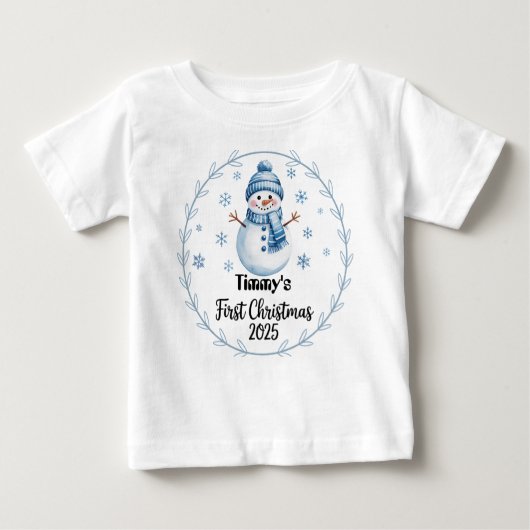 T-shirt gepersonaliseerde baby's eerste kerstman 2 (Voorkant)