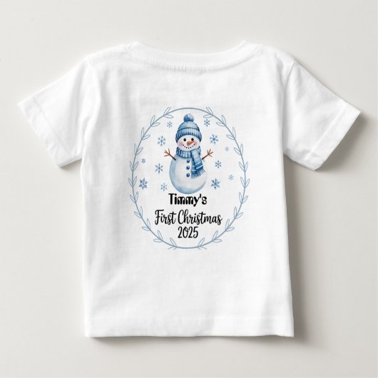 T-shirt gepersonaliseerde baby's eerste kerstman 2 (Achterkant)