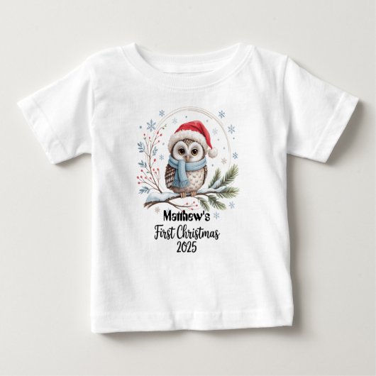 T-shirt gepersonaliseerde baby's eerste kerstman 2 (Voorkant)