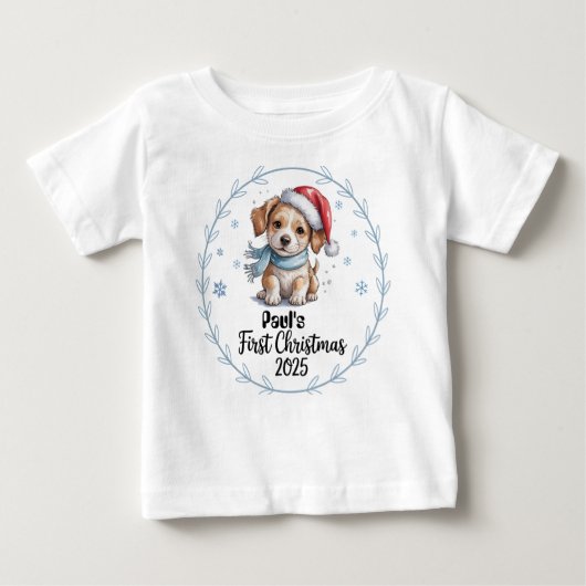 T-shirt gepersonaliseerde baby's eerste kerstman 2 (Voorkant)
