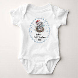 T-shirt gepersonaliseerde baby's eerste kerstman 2