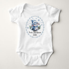 T-shirt gepersonaliseerde baby's eerste kerstman 2