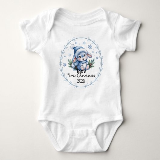 T-shirt gepersonaliseerde baby's eerste kerstman 2 (Voorkant)