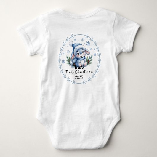 T-shirt gepersonaliseerde baby's eerste kerstman 2 (Achterkant)
