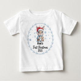 T-shirt gepersonaliseerde baby's eerste kerstman 2