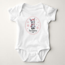 T-shirt-gepersonaliseerde baby's eerste Xmas 2025- Romper