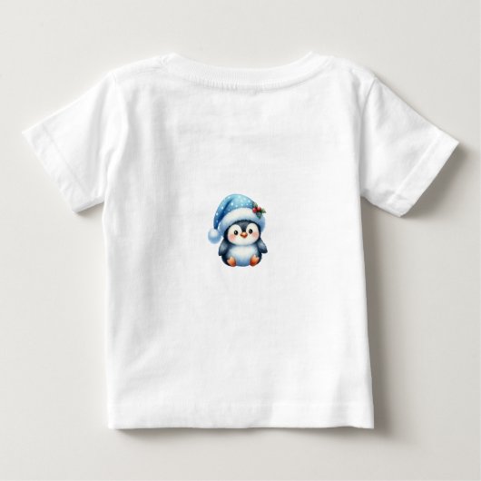 T-shirt gepersonaliseerde Blue Christmas Baby Jers (Achterkant)