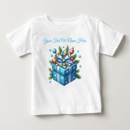 T-shirt gepersonaliseerde roze kerst Baby Jersey (Voorkant)