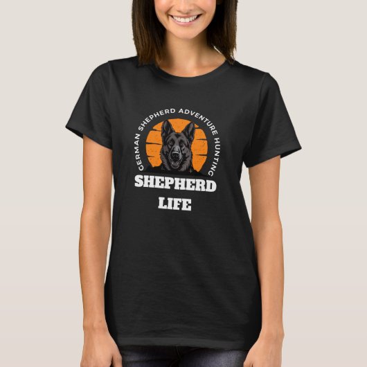 T-shirt 'German Shepherd Leven Outdoor Avontuur' (Voorkant)