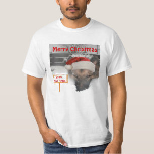 T-Shirt German Shepherd Santa Stop Hier Sign
