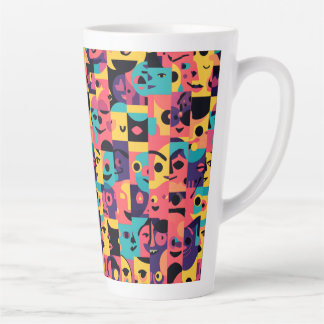 T-shirt gezicht mockup – presentatie van kleding v latte mok