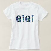 T-shirt gigi for grandma with hearts and flowers (Design voorkant)